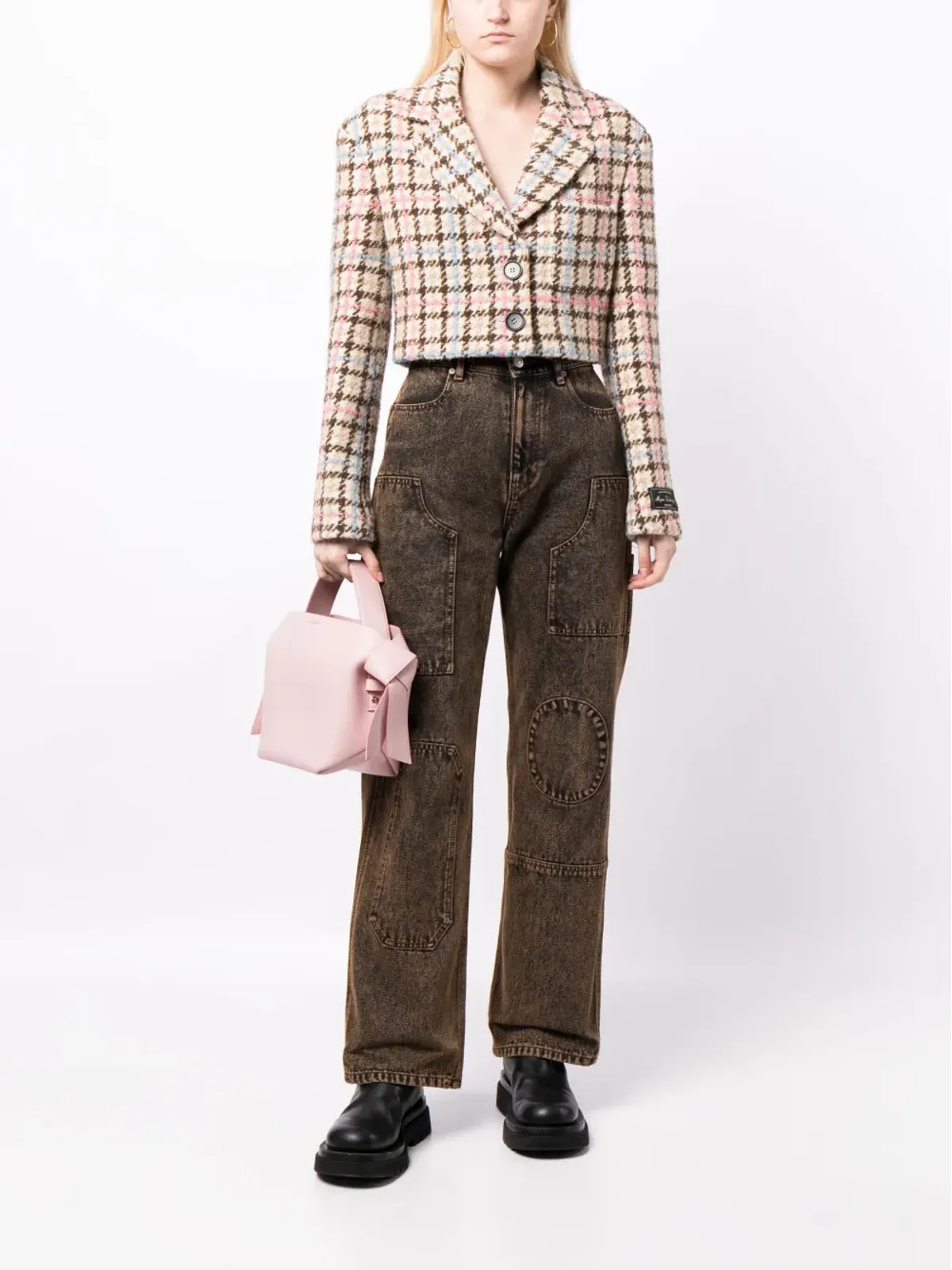 MSGM cropped tweed jacket - Brown - 画像2