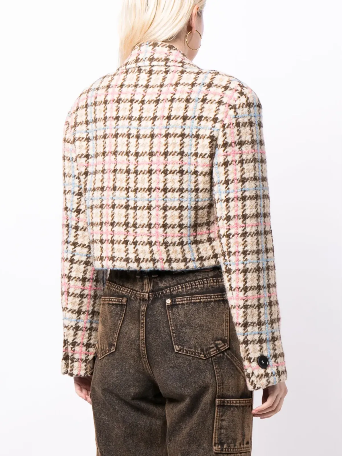 MSGM cropped tweed jacket - Brown - 画像4
