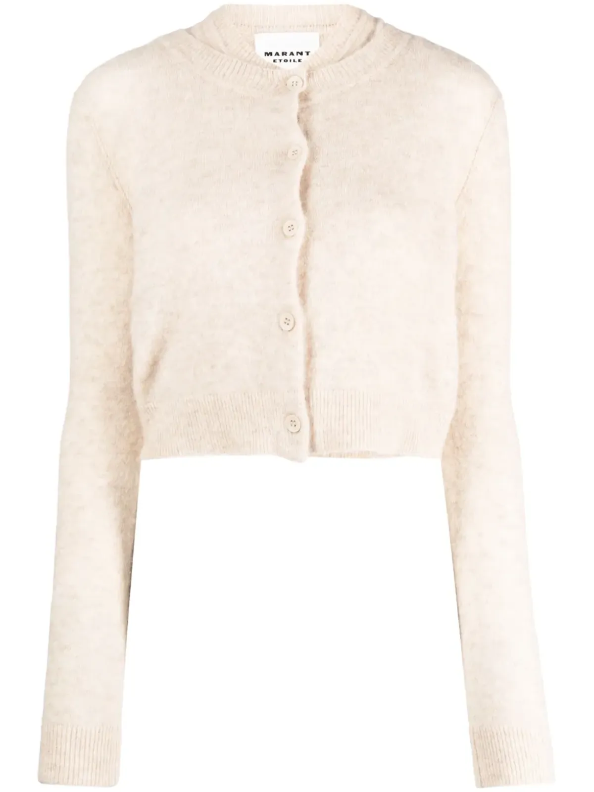 MARANT ÉTOILE Amenita クロップドカーディガン ベージュ - 画像1