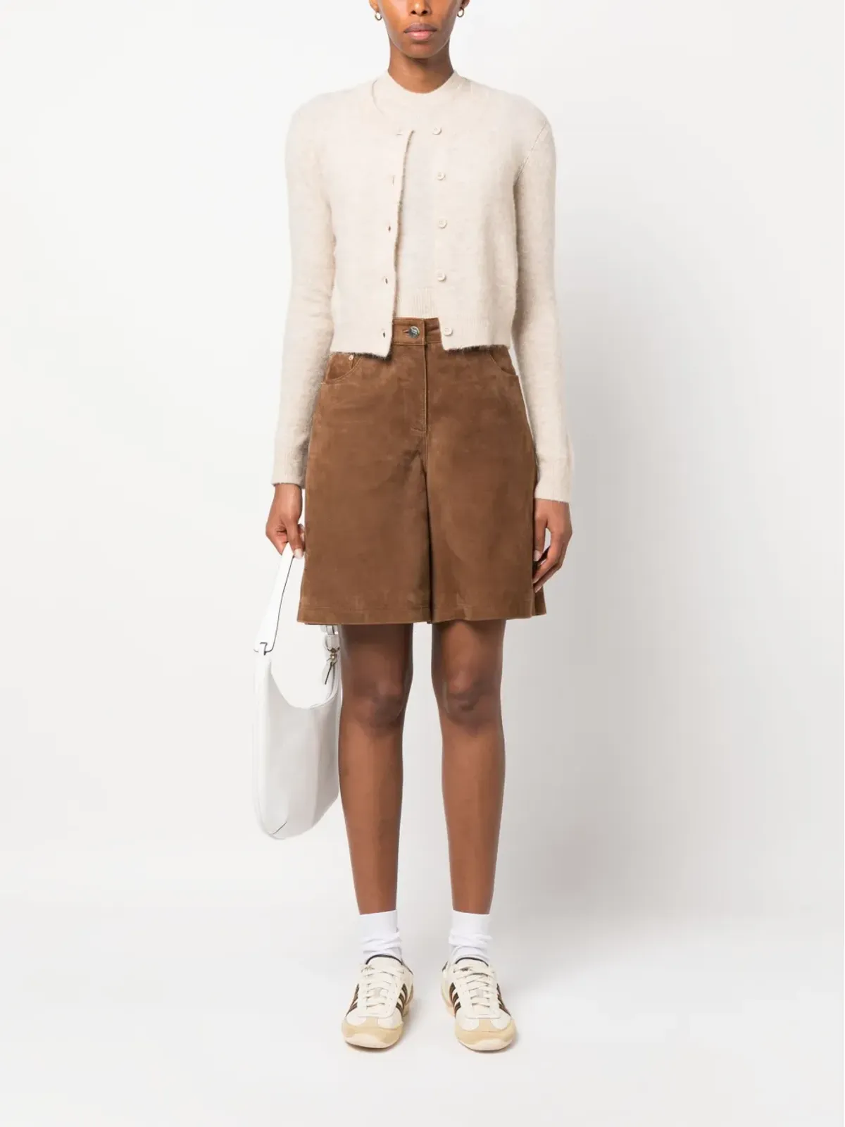 MARANT ÉTOILE Amenita クロップドカーディガン ベージュ - 画像2