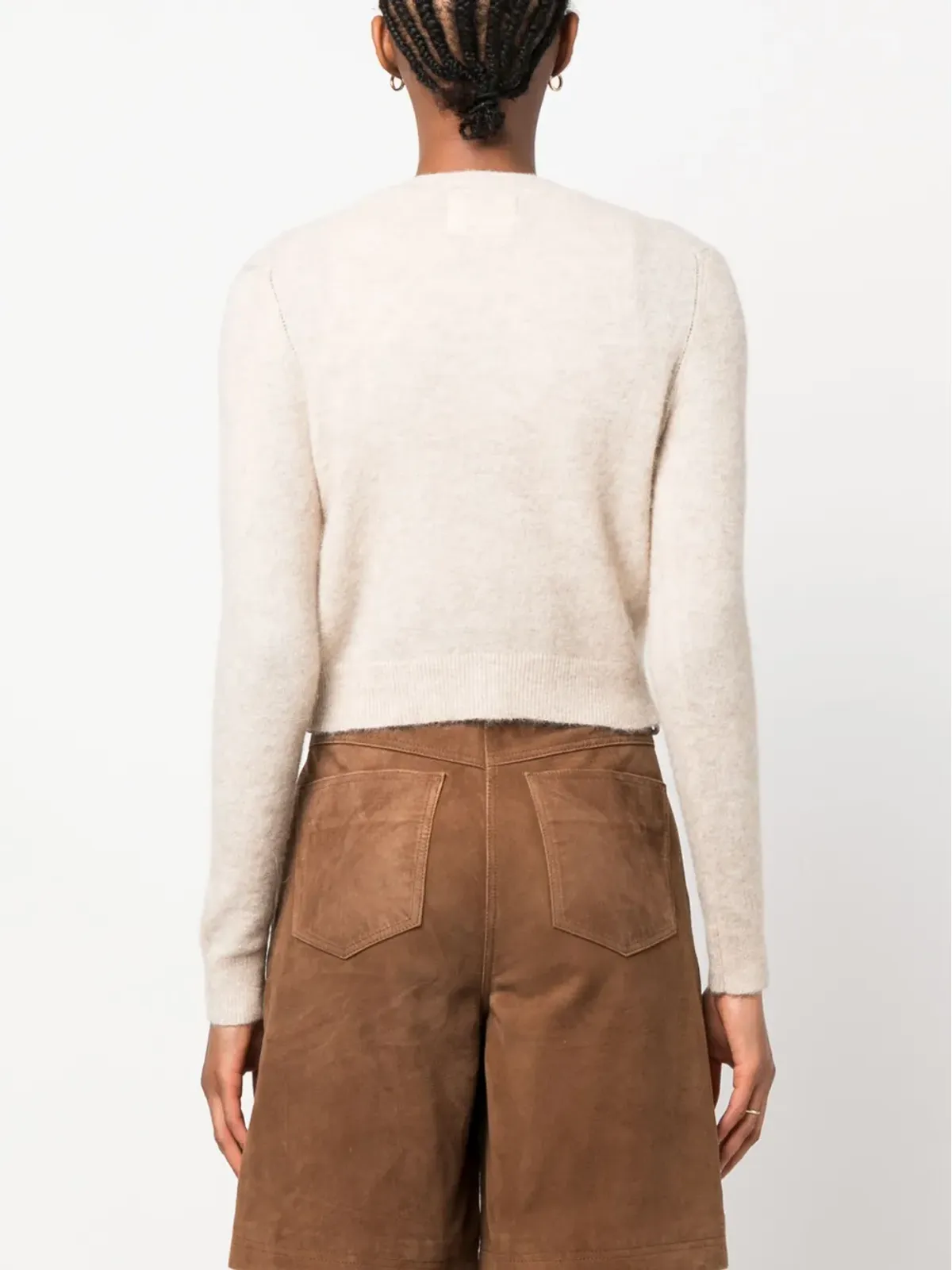 MARANT ÉTOILE Amenita クロップドカーディガン ベージュ - 画像4