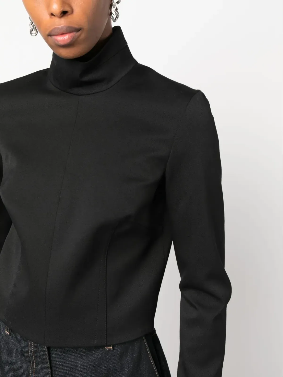 MM6 Maison Margiela クロップドハイネックブラウス - 画像5