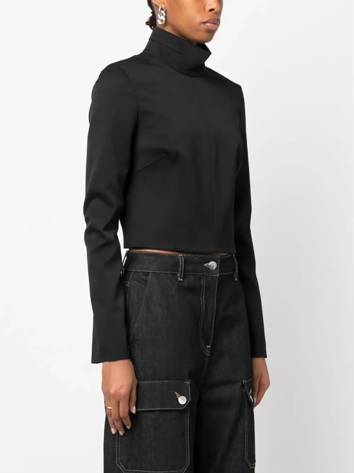 MM6 Maison Margiela クロップドハイネックブラウス - 画像3