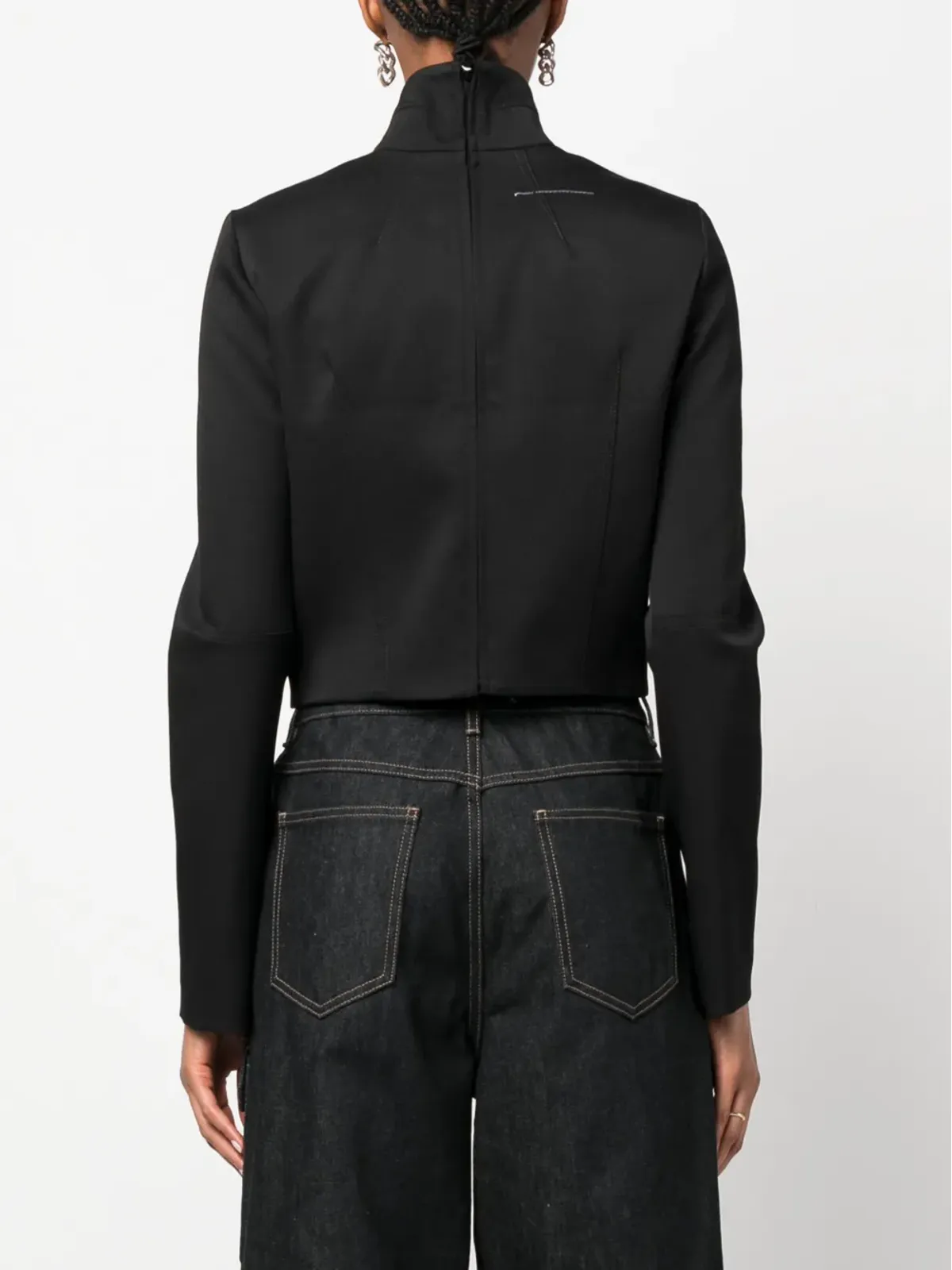 MM6 Maison Margiela クロップドハイネックブラウス - 画像4