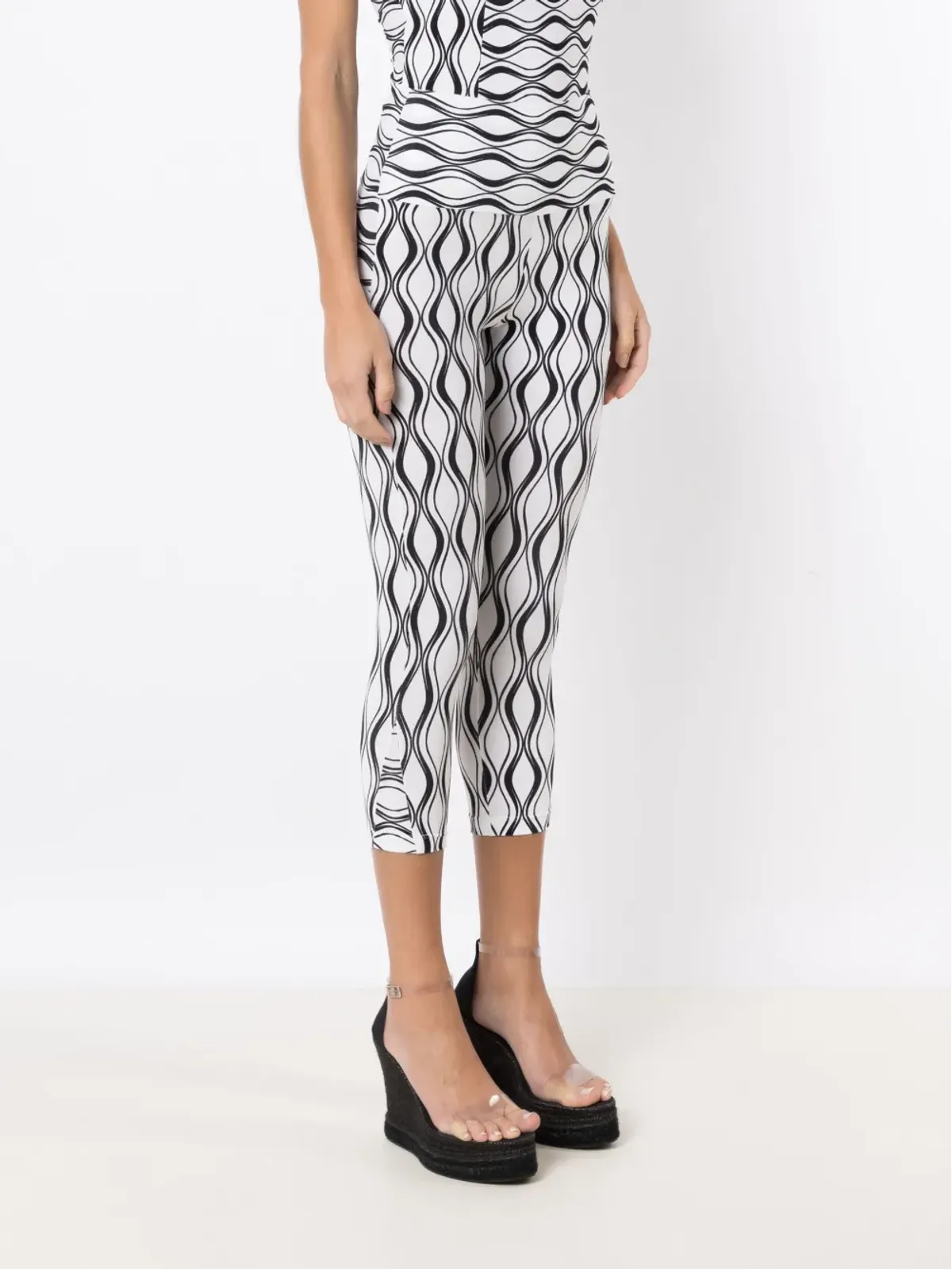 AMIR SLAMA GYM グラフィックプリント クロップドレギンス - White - 画像3