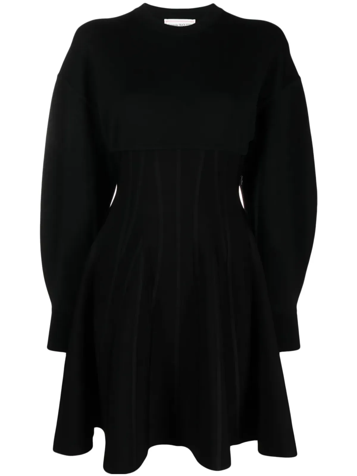 Alexander McQueen ウール混紡 フレアミニドレス - ブラック - 画像1