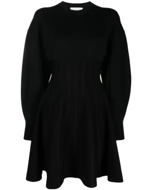 Alexander McQueen ウール混紡 フレアミニドレス - ブラック - サムネイル1