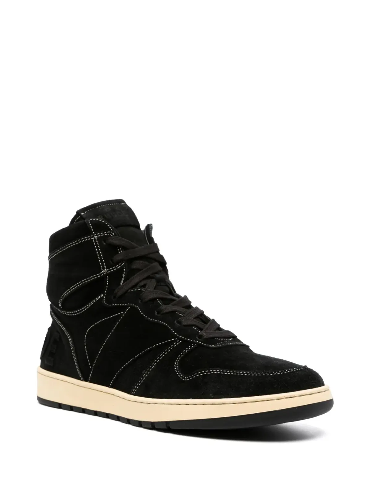RHUDE Rhecess ハイトップ スエード スニーカー ブラック - 画像2
