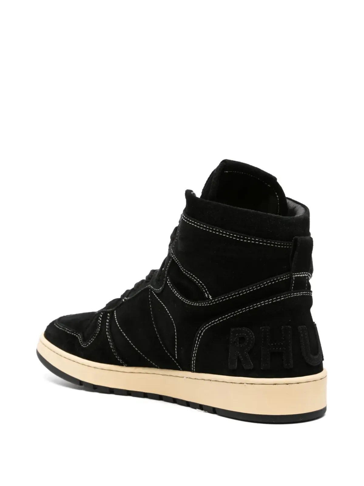 RHUDE Rhecess ハイトップ スエード スニーカー ブラック - 画像3