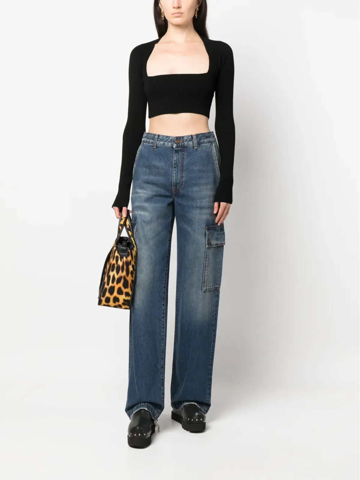 Stella McCartney カーゴポケット付きストレートジーンズ - 画像2