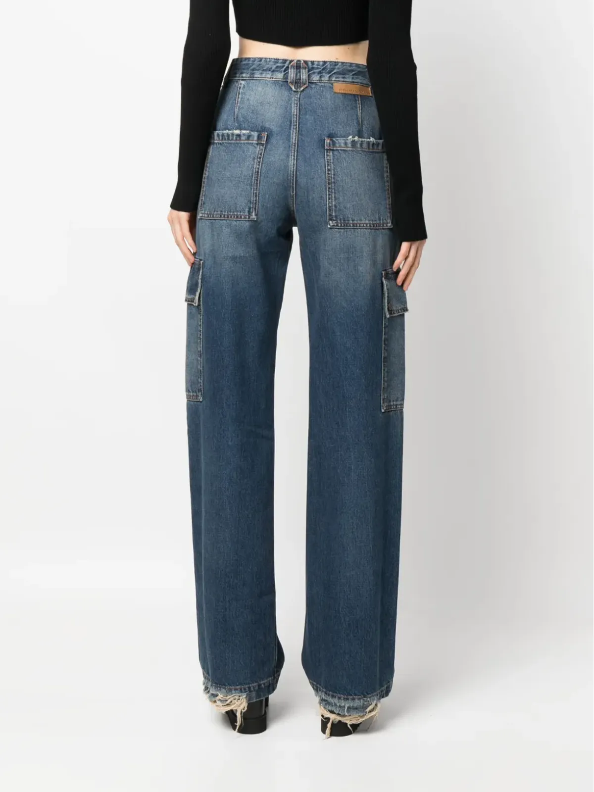 Stella McCartney カーゴポケット付きストレートジーンズ - 画像4
