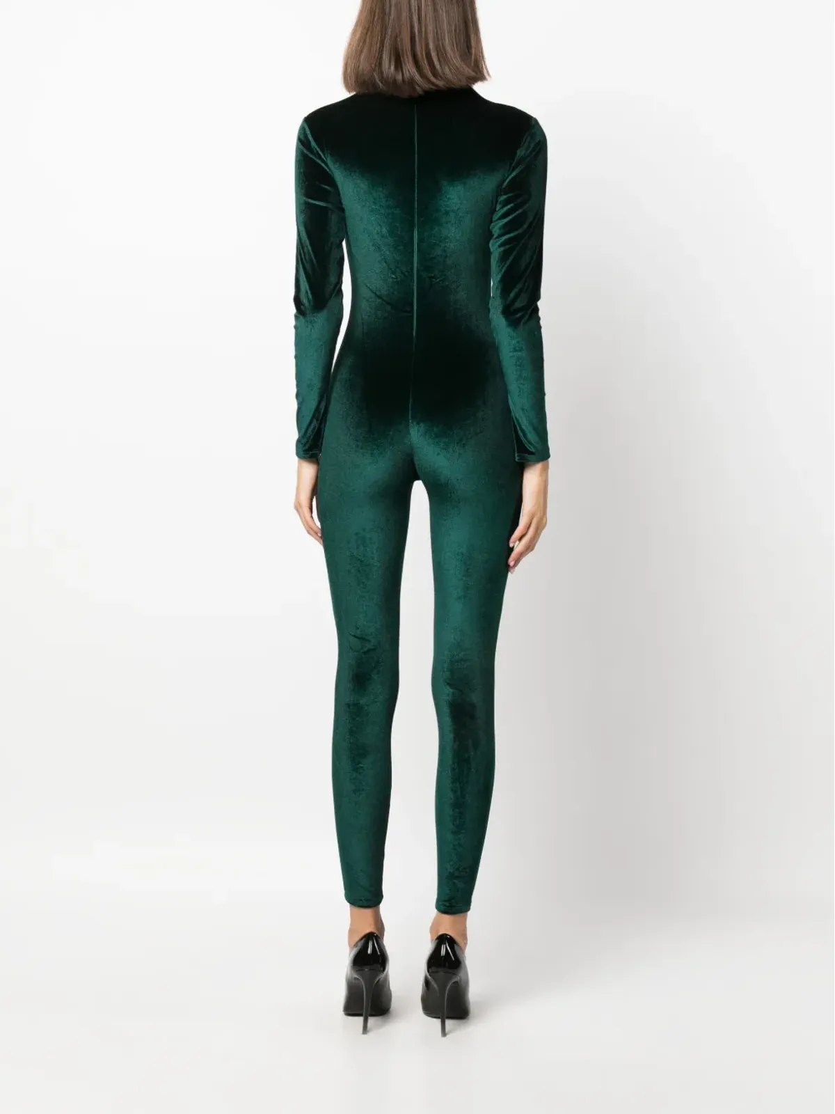 Atu Body Couture ベルベット ハイネック ジャンプスーツ - 画像4