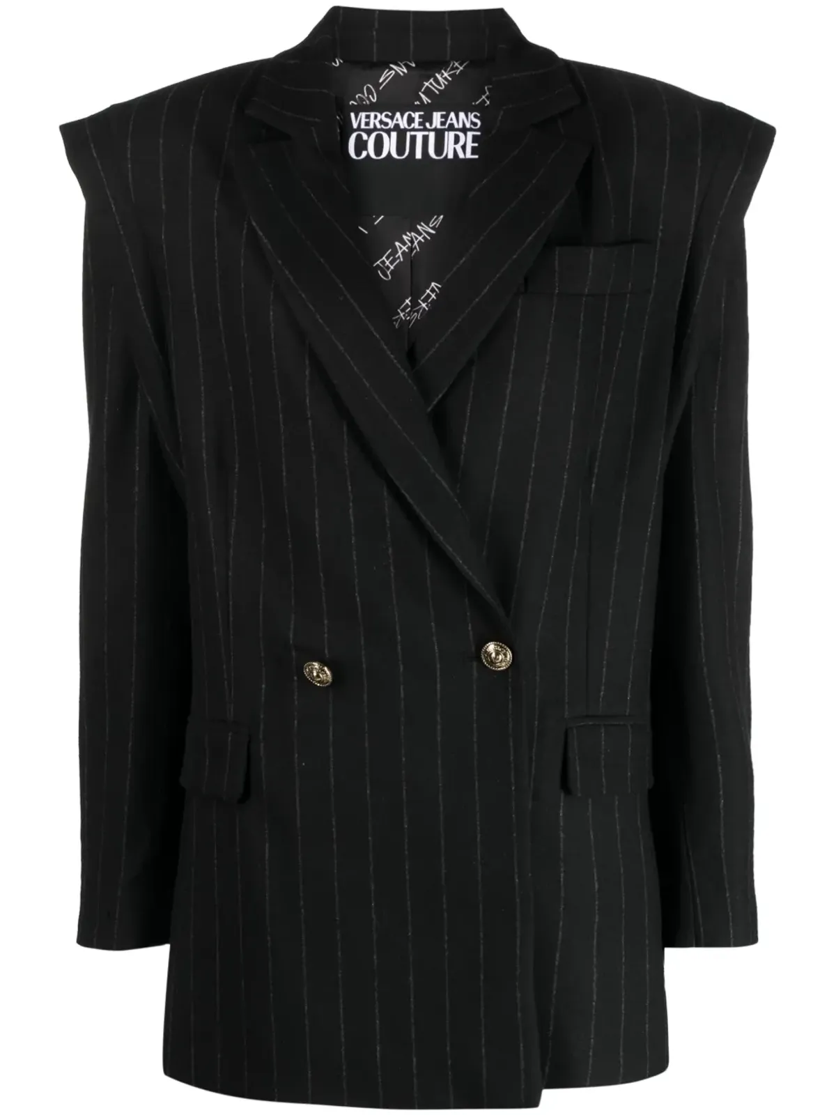 Versace Jeans Couture ピンストライプ柄 ダブルブレスト ブレザー - 画像1