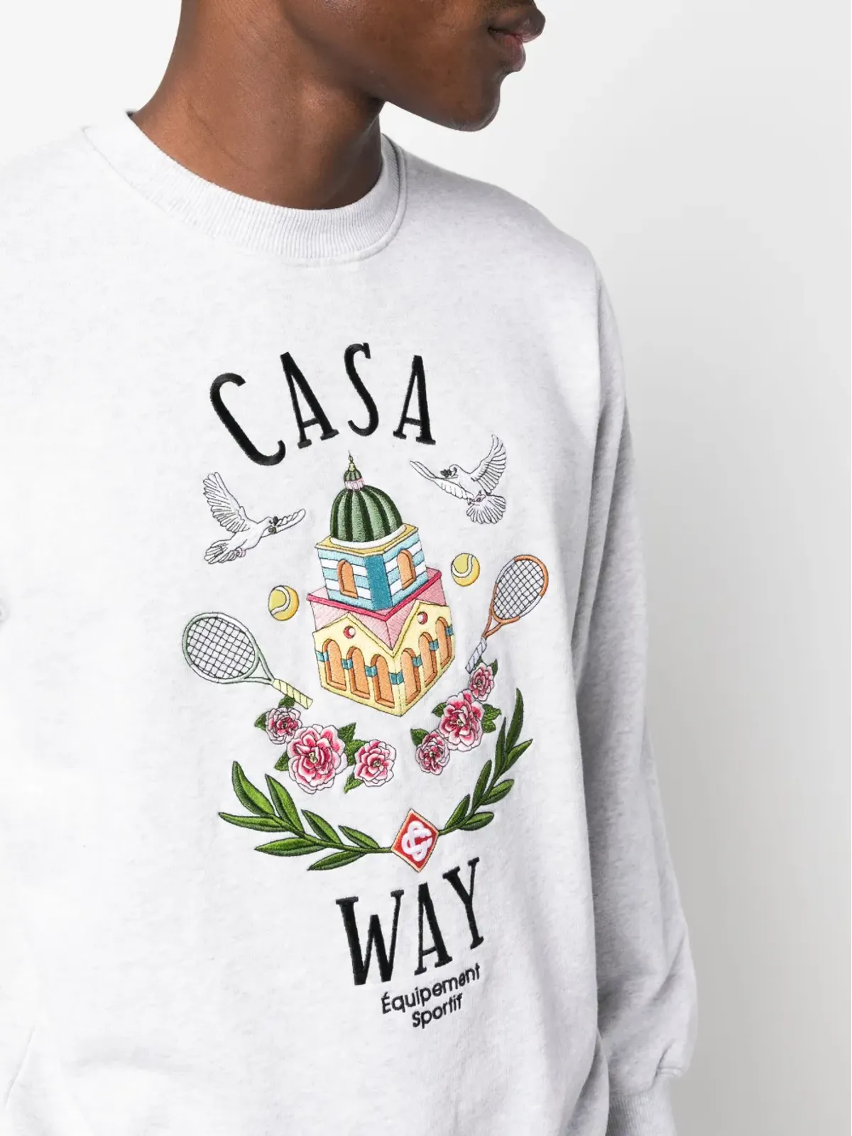 Casablanca Casa Way刺繍入りコットン スウェットシャツ - 画像5