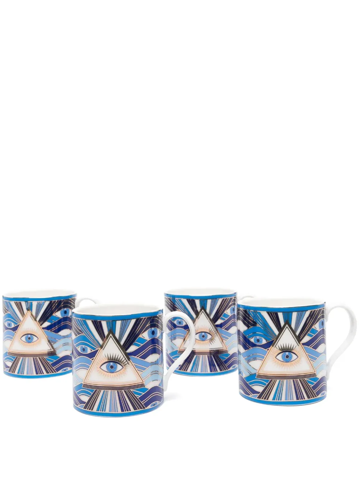 Jonathan Adler ドラッグリスト ポーセリン マグ セット（4個セット） - ブルー - 画像1