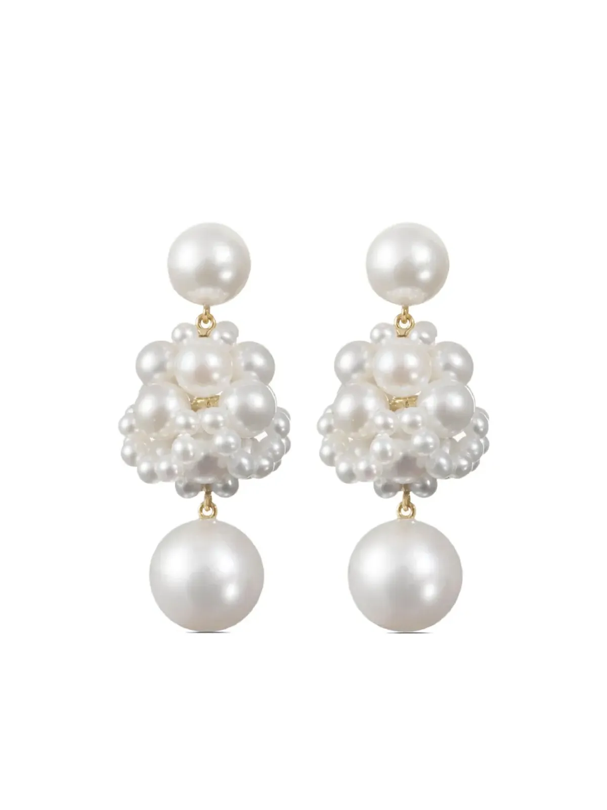 Sophie Bille Brahe 14ktリサイクルイエローゴールド Dora淡水パール イヤリング - 画像1
