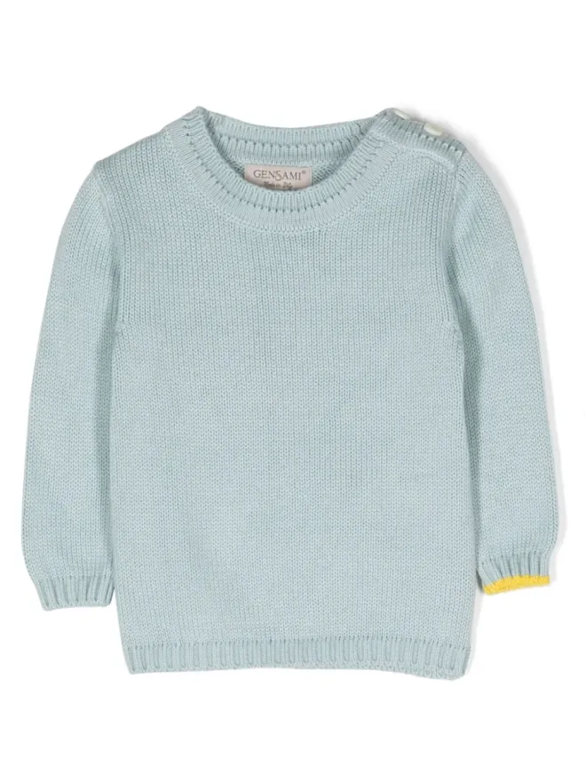 Gensami kids Gensami kids コントラストトリム クルーネック ジャンパー ブルーの商品画像