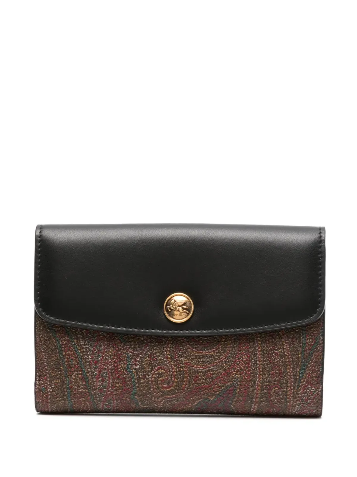 ETRO エトロ Essential ペイズリープリント レザー ウォレット - ブラック - 画像1