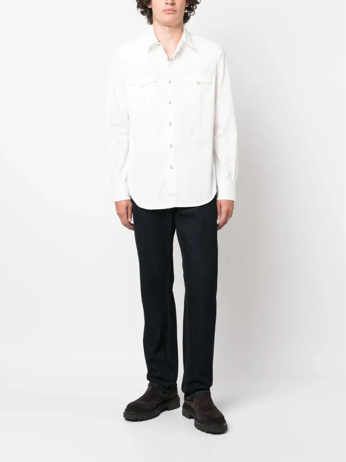 Ralph Lauren RRL ロングスリーブ コットンシャツ - ホワイト - 画像2