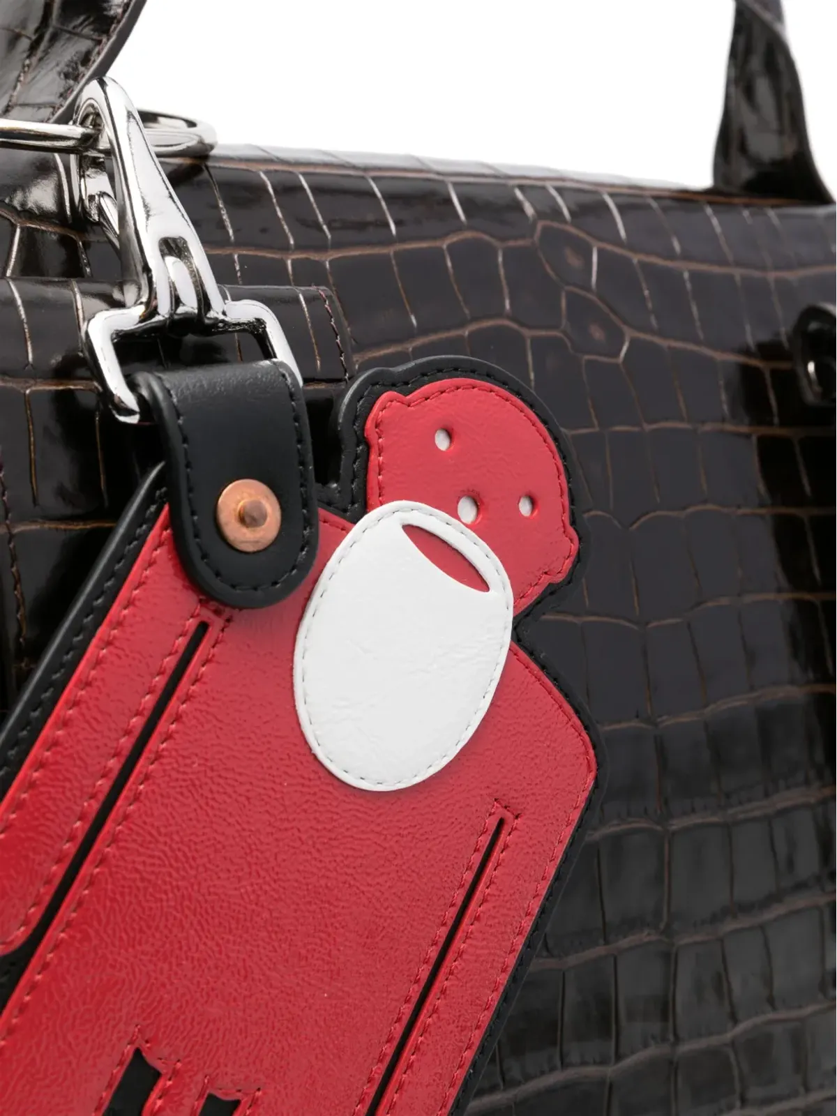 Walter Van Beirendonck クロコダイル型押しカーフレザー バッグ - 画像4
