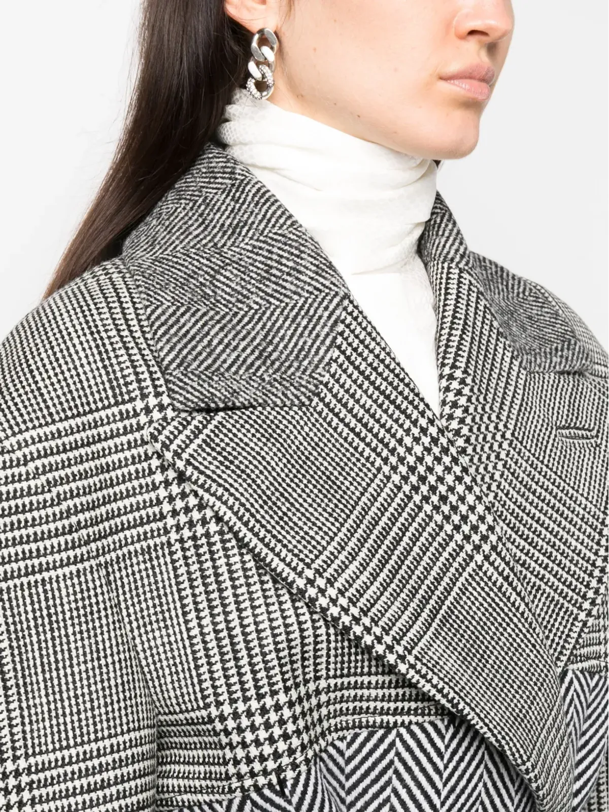 TOM FORD 千鳥格子柄 ベルト付きコート - 画像5