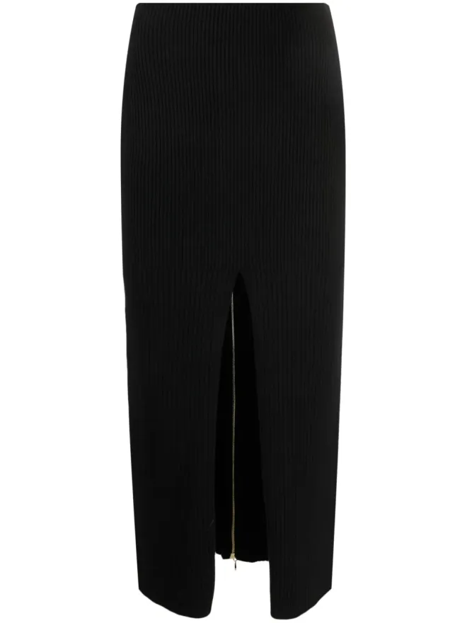 Patou Patou フロントスリット入りリブニット ミディスカートの商品画像