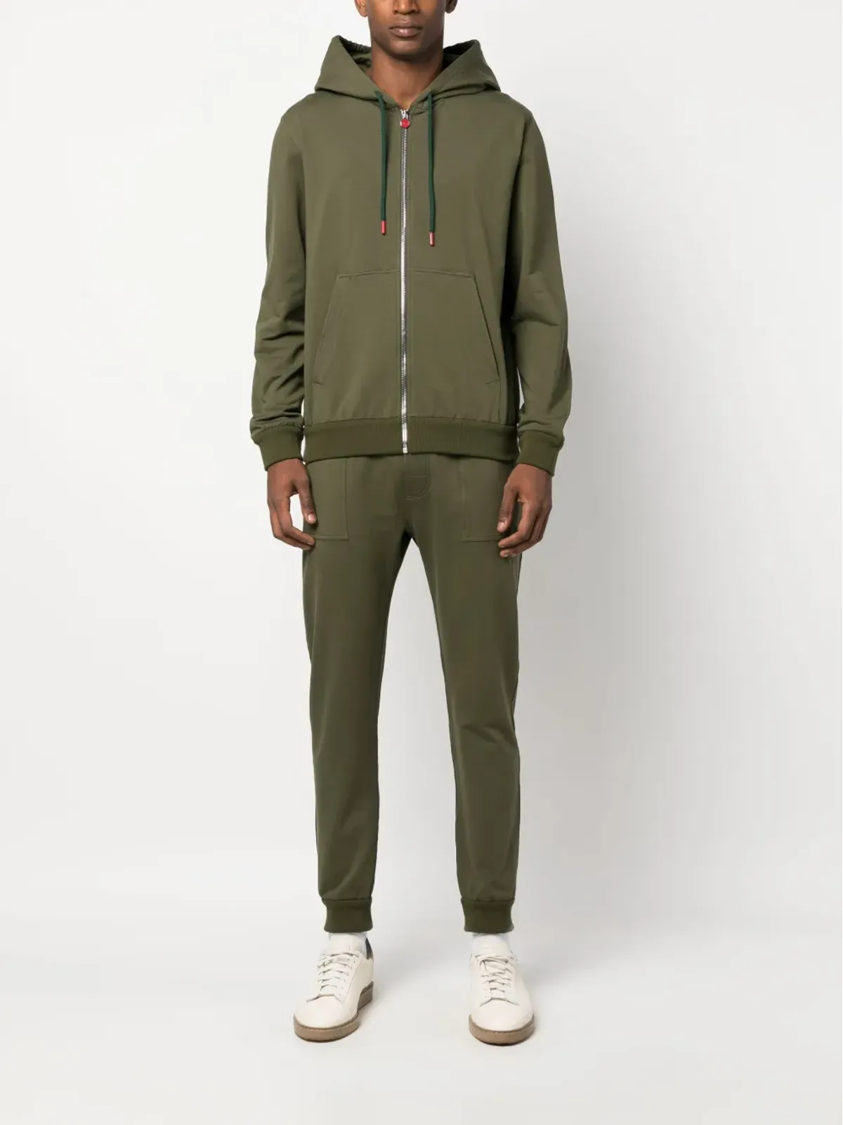 Kiton フーデッド トラックスーツ セット グリーン - 画像3
