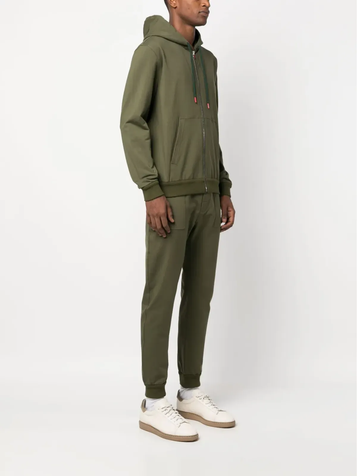 Kiton フーデッド トラックスーツ セット グリーン - 画像4