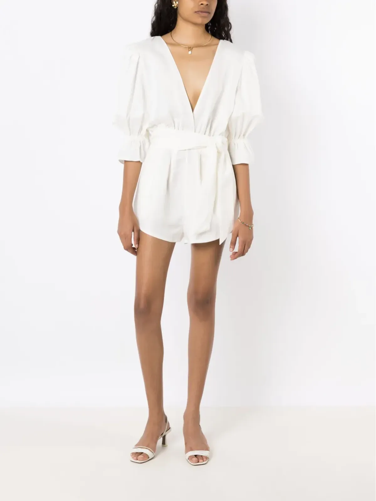 Adriana Degreas Orquidea Vintage linen-blend プレイスーツ - ホワイト - 画像2
