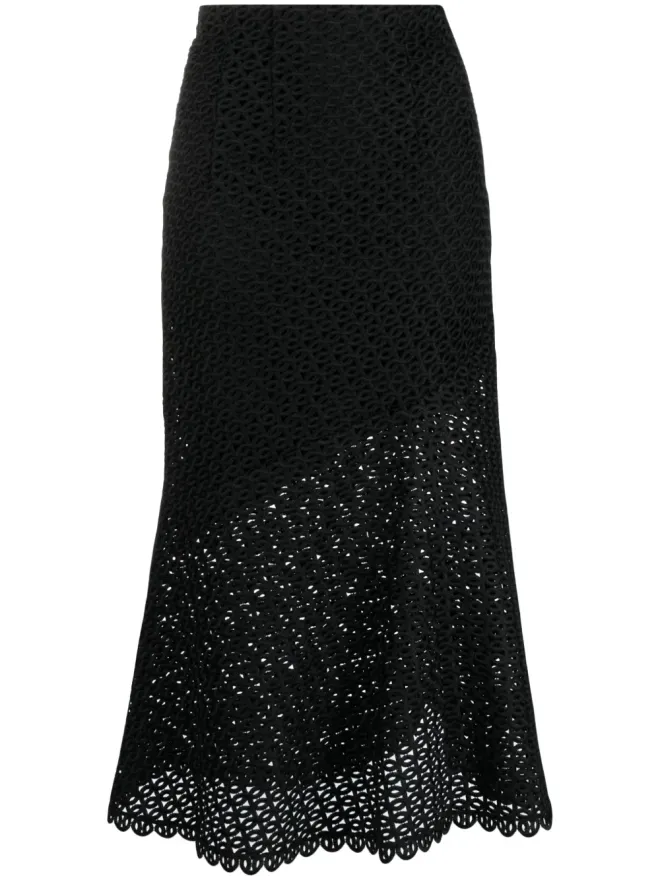 Dorothee Schumacher Dorothee Schumacher Graphic Performance macramé midi skirt - Blackの商品画像
