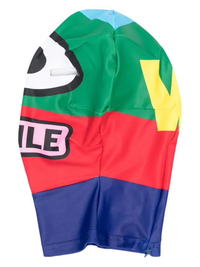 Walter Van Beirendonck Walter Van Beirendonck グラフィックプリント カラーブロック フェイスマスク - ブルーの商品画像