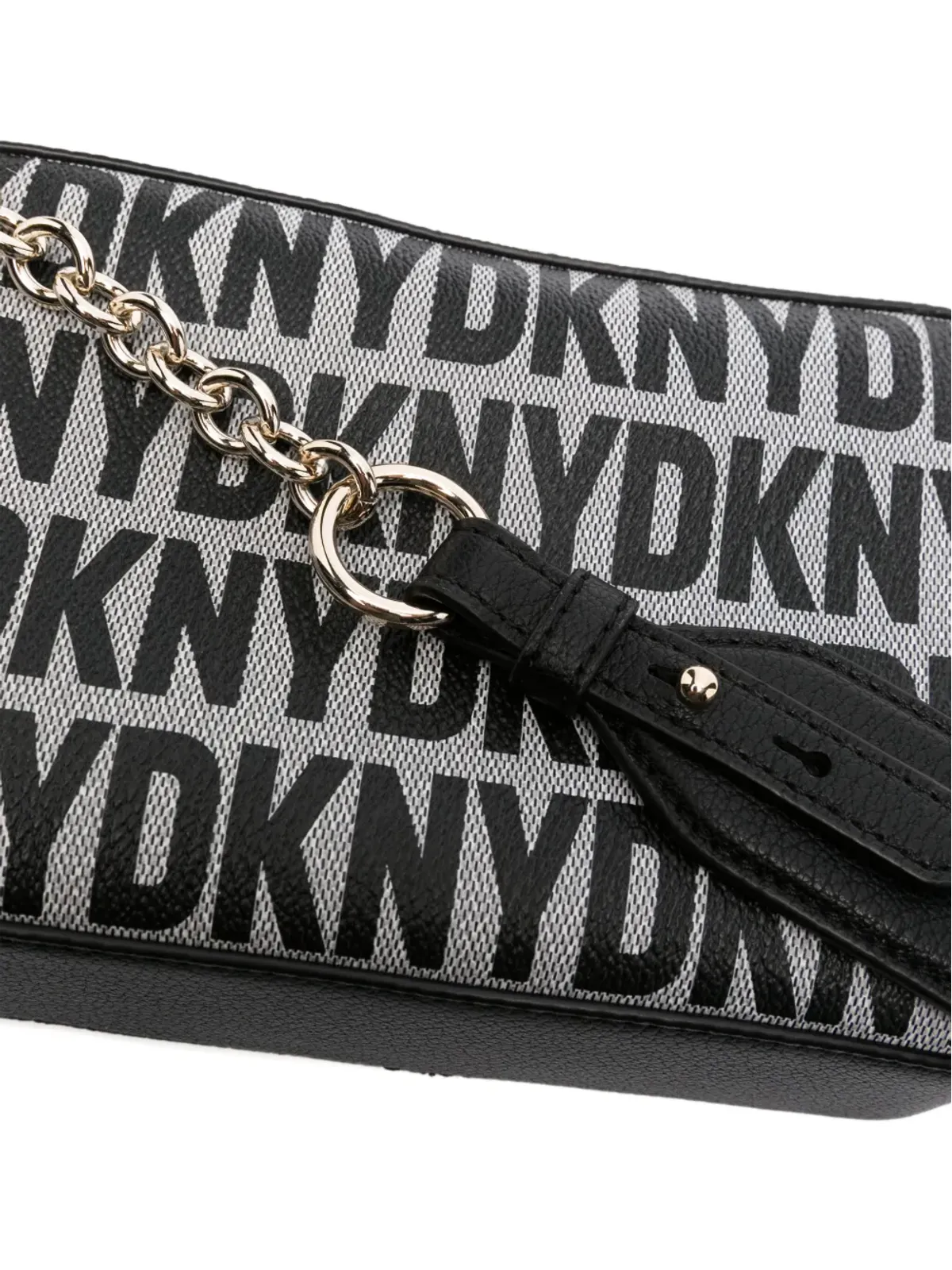 DKNY Sara ロゴプリント レザー クロスボディバッグ - 画像4
