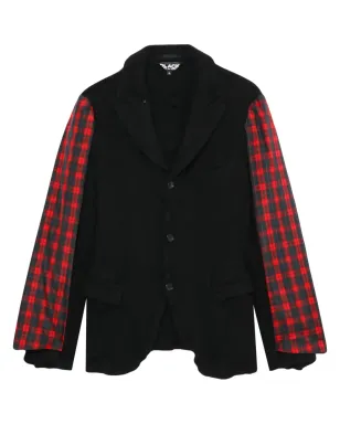 Black Comme Des Garçons panelled single-breasted blazer - サムネイル1