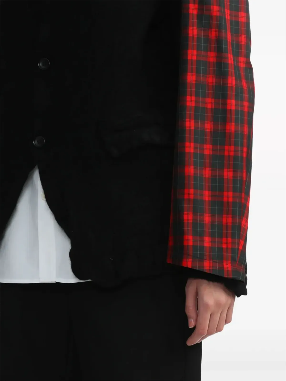 Black Comme Des Garçons panelled single-breasted blazer - 画像5