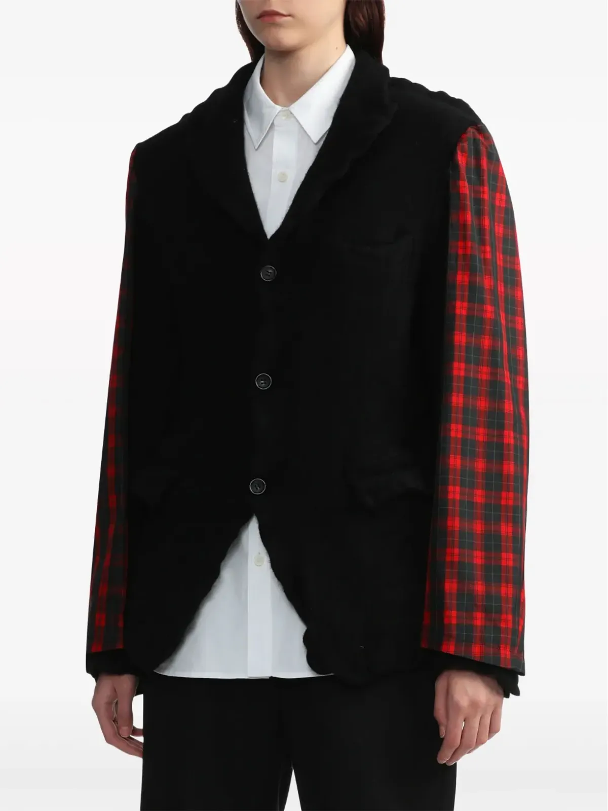 Black Comme Des Garçons panelled single-breasted blazer - 画像3