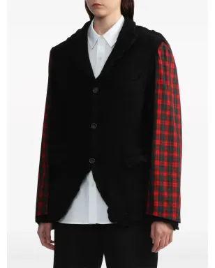 Black Comme Des Garçons panelled single-breasted blazer - サムネイル3