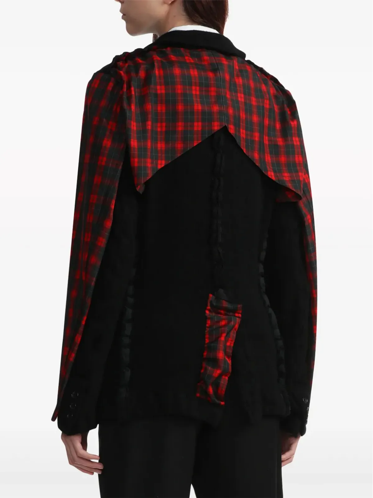 Black Comme Des Garçons panelled single-breasted blazer - 画像4