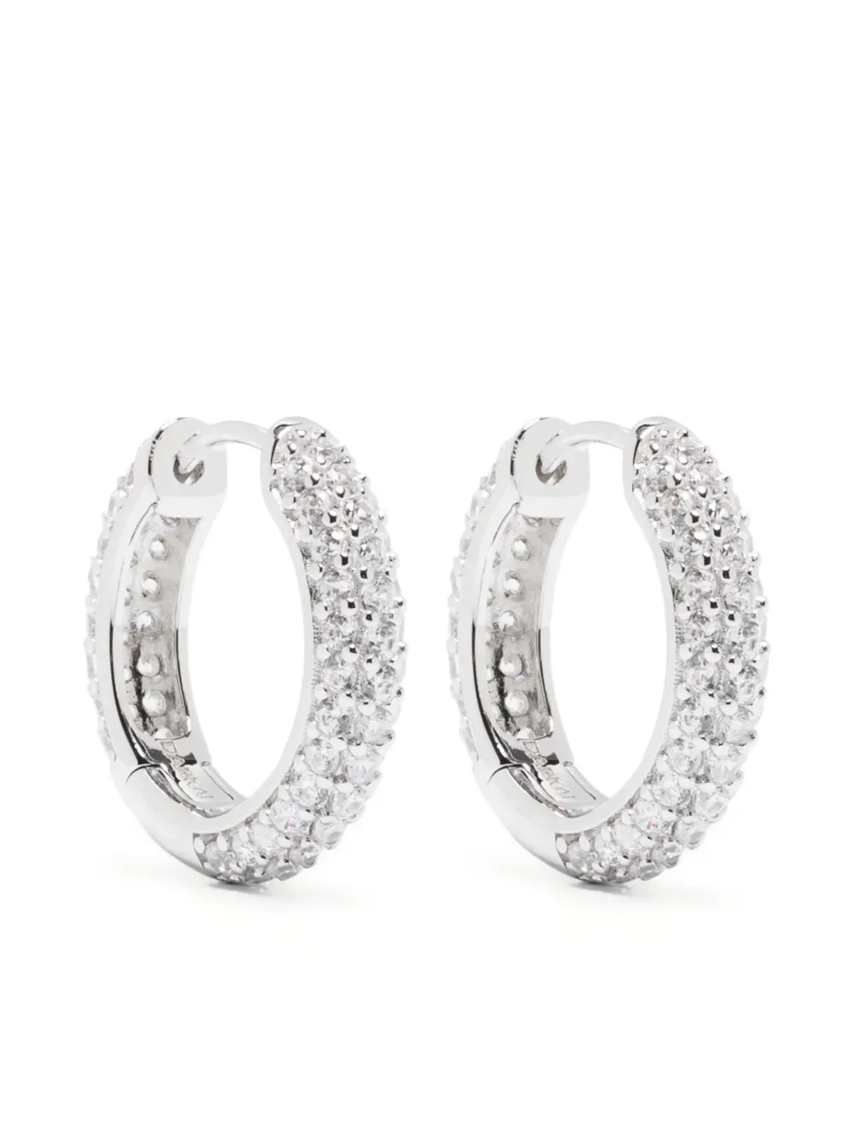 DARKAI パヴェクリスタル フープイヤリング - シルバー - 画像1