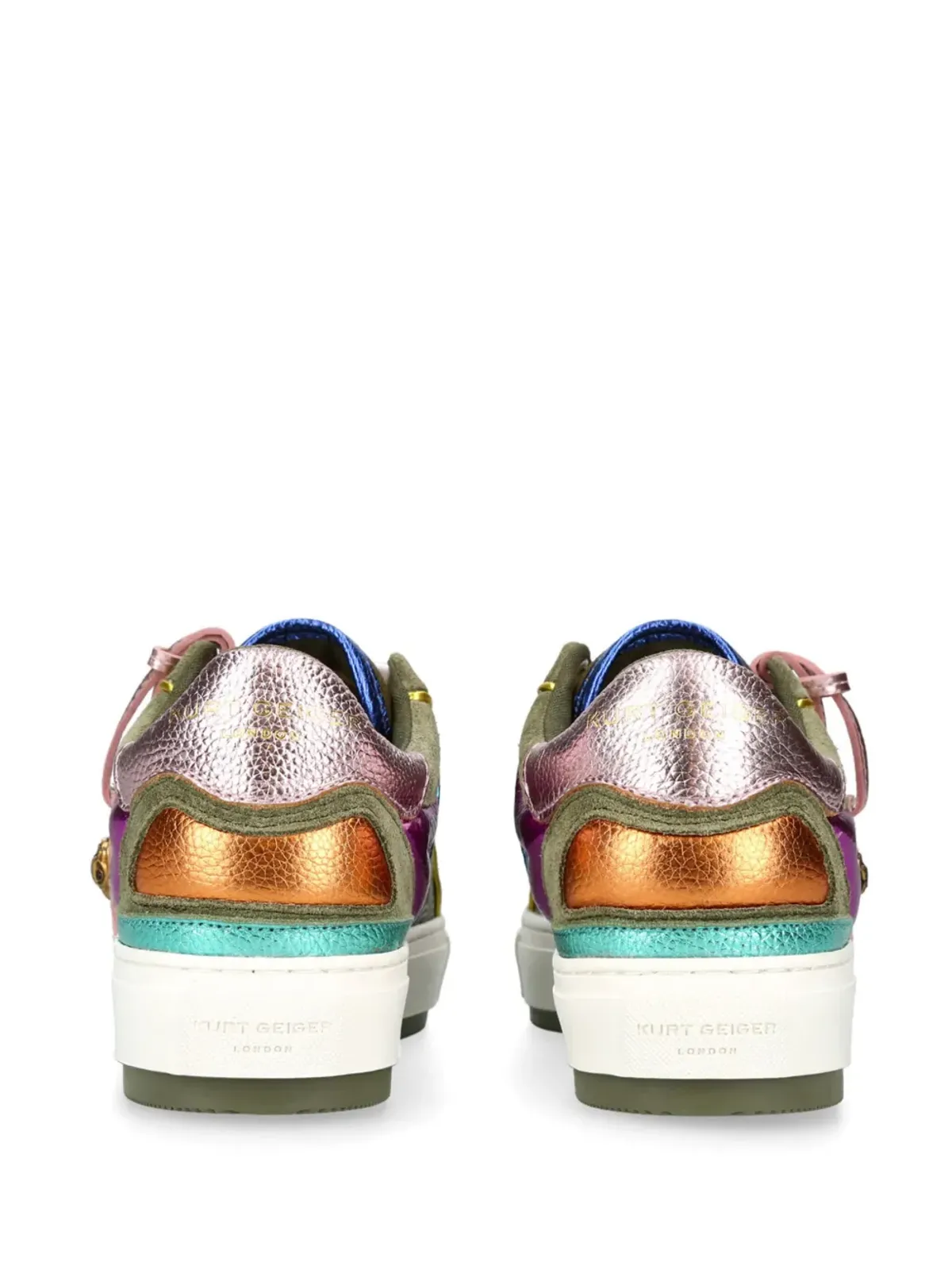 Kurt Geiger London Southbank Tag panelled leather sneakers - グリーン - 画像3