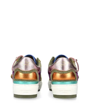 Kurt Geiger London Southbank Tag panelled leather sneakers - グリーン - サムネイル3
