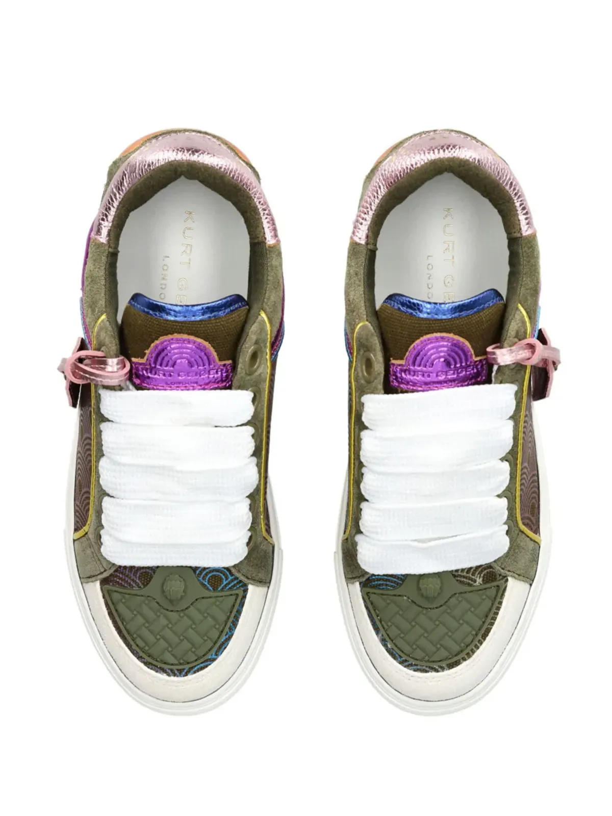 Kurt Geiger London Southbank Tag panelled leather sneakers - グリーン - 画像4