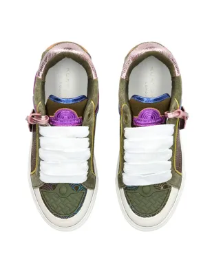 Kurt Geiger London Southbank Tag panelled leather sneakers - グリーン - サムネイル4