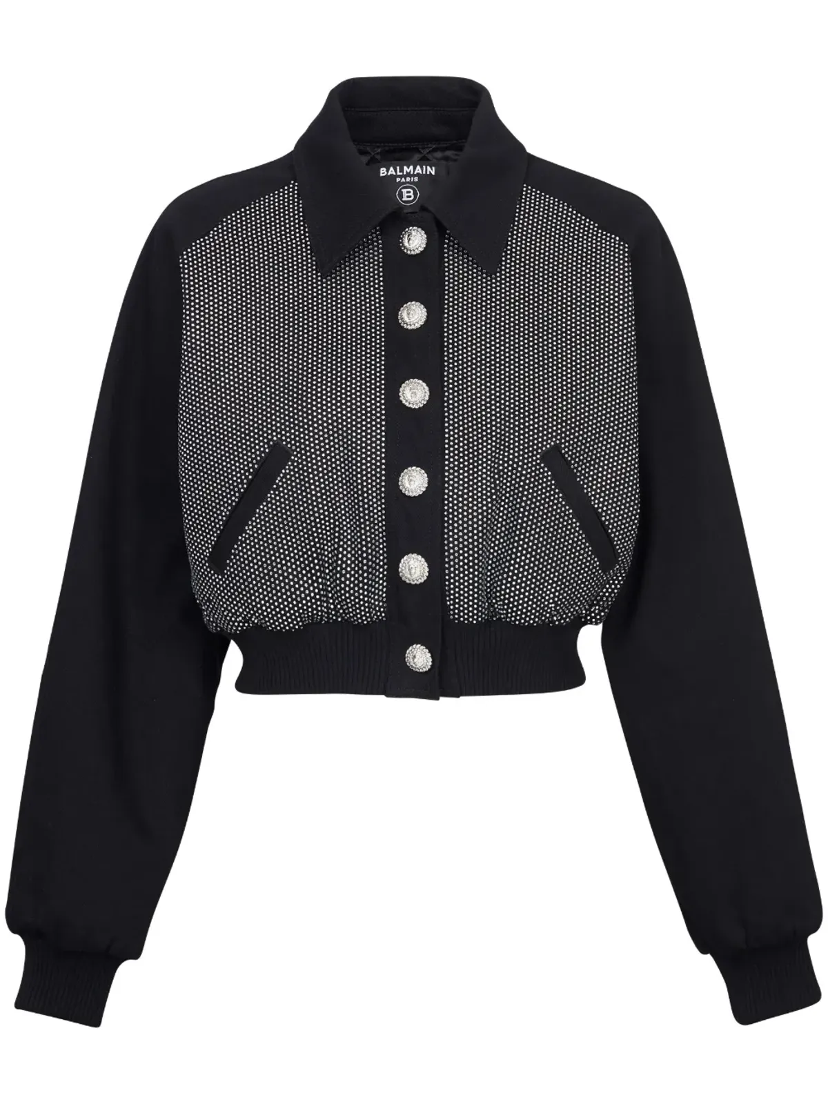 Balmain ロゴ入りクロップドジャケット - 画像1