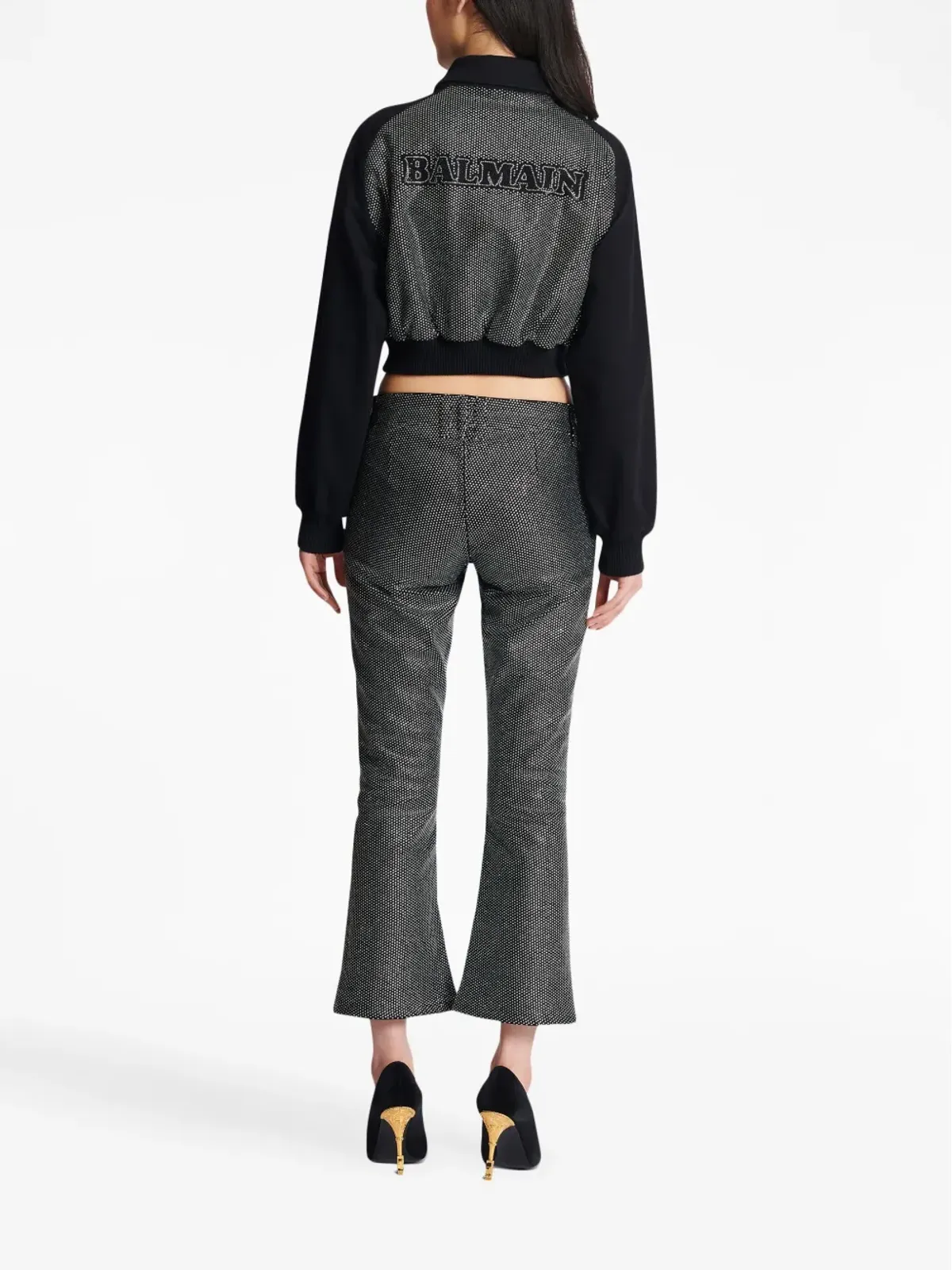 Balmain ロゴ入りクロップドジャケット - 画像4