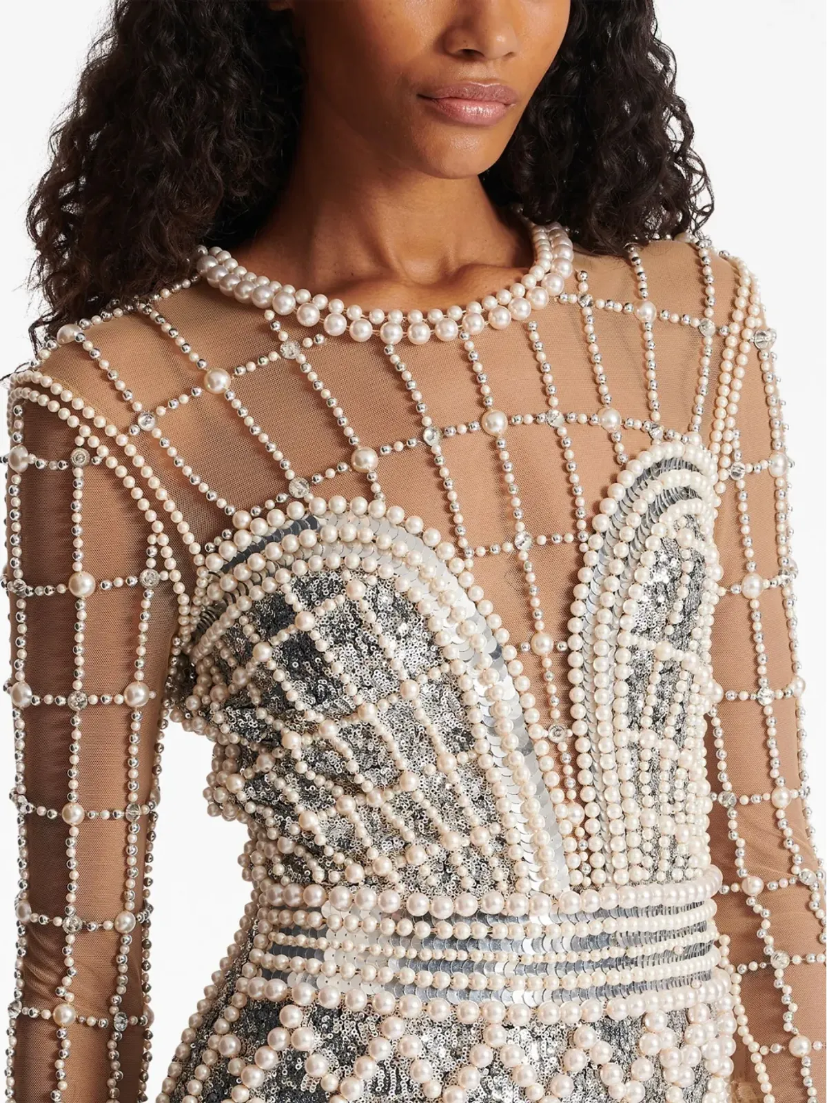 Balmain エンベリッシュド・ビーデッド・ミニドレス - 画像5