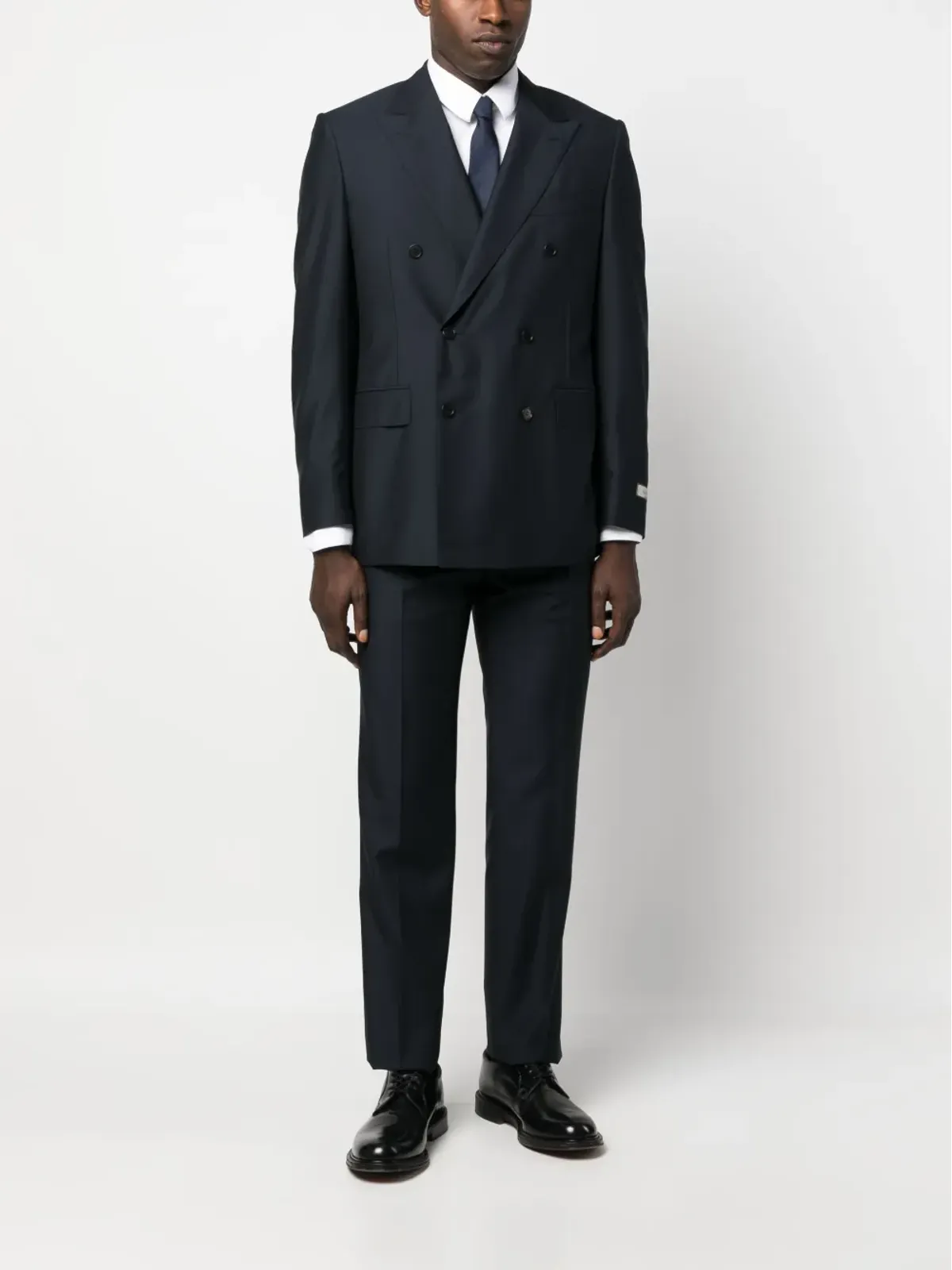 Canali ダブルブレスト ウールスーツ ブルー - 画像2
