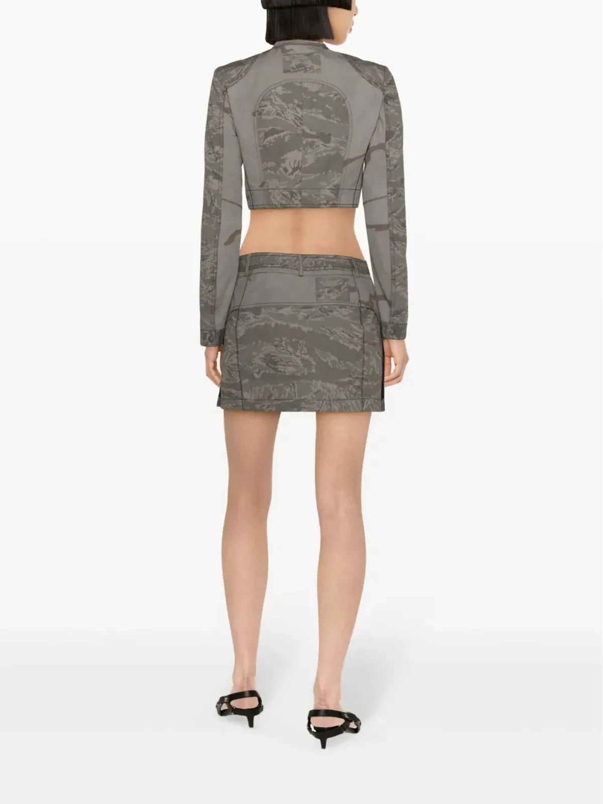 Marine Serre Regenerated camouflage miniskirt - Grey - 画像4