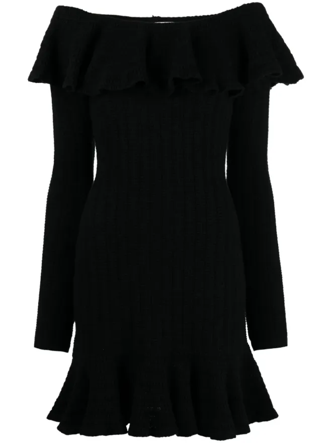 Blumarine Blumarine スクエアネック ウール ミニドレスの商品画像