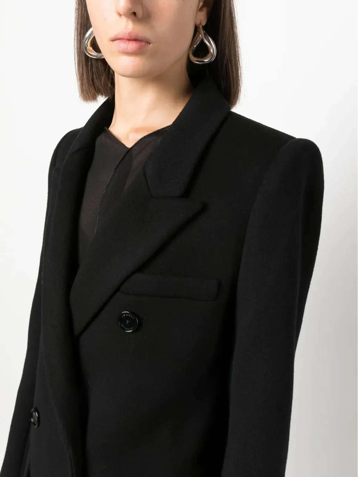 ISABEL MARANT Enarryli ウールブレンド ロングコート ブラック - 画像5