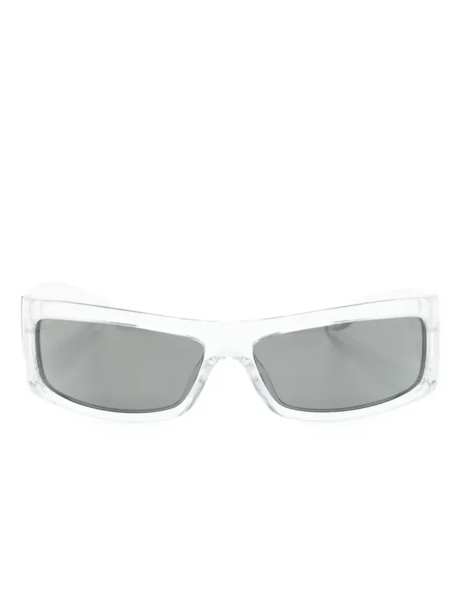Gucci Eyewear Gucci Eyewear ロゴプレート付き レクタングルフレーム サングラス - Whiteの商品画像